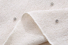 Load image into Gallery viewer, Spring Women Clothing Jewelry Inlaid Collar Top Shorts Suit
