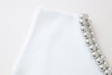 Load image into Gallery viewer, Spring Summer Light Luxury Design Heavy Industry Neckline Beaded Sexy Sleeveless Vest Slim Fit Slimming Top
