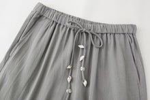 Load image into Gallery viewer, Summer Women Shell Decoration Top Shell Decoration Wide Leg Drawstring Trousers Suit
