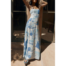 Load image into Gallery viewer, Spring Summer Suspender Printing Dress Casual Vacation Loose Women Wear Dress
