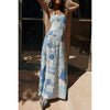 Spring Summer Suspender Printing Dress Casual Vacation Loose Women Wear Dress
