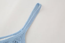 Load image into Gallery viewer, Women Solid Color Loose Casual Spaghetti Straps Knitted Short Top
