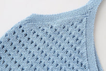 Load image into Gallery viewer, Women Solid Color Loose Casual Spaghetti Straps Knitted Short Top
