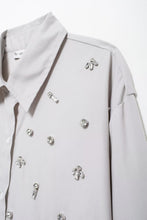 Load image into Gallery viewer, Autumn Artificial Jewelry Decoration Poplin Shirt Casual Shorts Women Suit