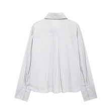 Load image into Gallery viewer, Autumn Artificial Jewelry Decoration Poplin Shirt Casual Shorts Women Suit