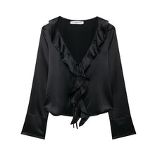 Load image into Gallery viewer, Autumn Women Clothing Double Breasted Vertical Blazer Straight Leg Pants Suit
