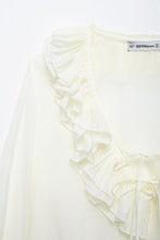 Load image into Gallery viewer, Autumn Women Graceful Fashionable Top Laminated Decoration Long Sleeve Shirt
