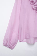 Load image into Gallery viewer, Autumn Women Graceful Fashionable Top Laminated Decoration Long Sleeve Shirt
