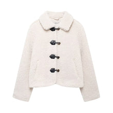 Load image into Gallery viewer, Women Casual Polo Collar Artificial Fur Sheepskin Short Coat
