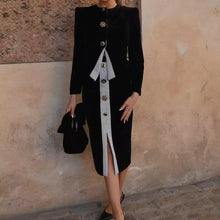 Load image into Gallery viewer, Spring Summer Women Casual round Neck Long Sleeve Blazer Skirt Two Piece Sets

