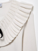 Load image into Gallery viewer, Ruffled Bow Lace up Knitted Cardigan Women Sexy Spring French Lady Temperamental
