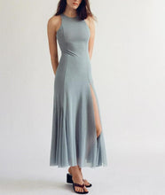 Load image into Gallery viewer, Women Slim Fit Wide Hem Silk Net Midi Dress
