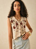 Women Loose Hollowed Lace Cardigan Vest