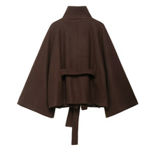 Load image into Gallery viewer, Women Clothing Autumn Winter Graceful Fashionable Loose Waist Woolen Cape Coat
