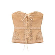 Load image into Gallery viewer, Women Clothing Sexy All Match Sexy Corset Boning Corset Tube Top Body Shaping Lace up Top
