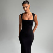 Load image into Gallery viewer, Slim Fit Square Collar Waist Slimming Dress
