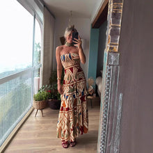 Load image into Gallery viewer, Summer Women Retro Boho High Waist Printing Slip Dress
