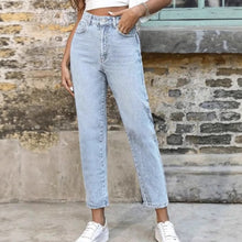 Load image into Gallery viewer, Women High Waist Casual All Matching Straight Jeans

