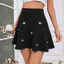 Load image into Gallery viewer, Sequined Knitted Solid Color Short Skirt Woolen A line Skirt
