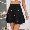 Sequined Knitted Solid Color Short Skirt Woolen A line Skirt