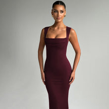 Load image into Gallery viewer, Slim Fit Square Collar Waist Slimming Dress
