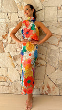 Load image into Gallery viewer, Vacation Fashionable Printed Halter Sleeveless Waist Tight Dress
