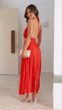 Load image into Gallery viewer, Year Sexy Halter Backless Sexy Lacing Suit Pleated Set
