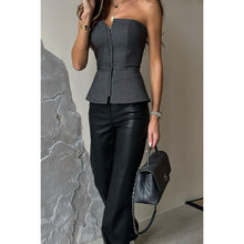 Load image into Gallery viewer, Spring Summer off Neck Slim Top Multi Color Zipper Tube Top
