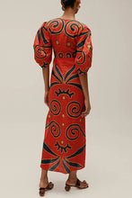 Load image into Gallery viewer, Spring Summer Positioning Printing Linen Dress Casual Vacation Loose Dress
