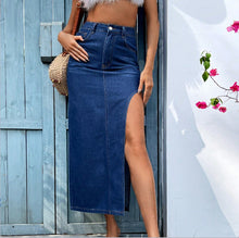 Load image into Gallery viewer, Summer Women Clothing Sexy Side Split Denim Skirt
