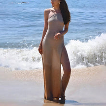 Load image into Gallery viewer, Double Sided High Slit Sling Beautiful Back Knitted Dress Beach Dress Women
