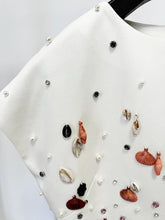 Load image into Gallery viewer, Star Heavy Shell Beads Rhinestones Top - Fishtail Mid Length Skirt
