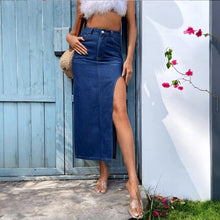 Load image into Gallery viewer, Summer Women Clothing Sexy Side Split Denim Skirt

