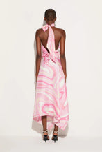 Load image into Gallery viewer, Summer Sexy Positioning Printing Satin Backless Top Irregular Asymmetric Skirt Two Piece Set
