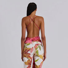 Load image into Gallery viewer, Summer Trends Women Printed Lace up Slim Fit Backless All Match Vest
