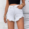Slim Fit Women Frayed Vintage High Waist Slimming Denim Shorts