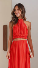 Load image into Gallery viewer, Year Sexy Halter Backless Sexy Lacing Suit Pleated Set
