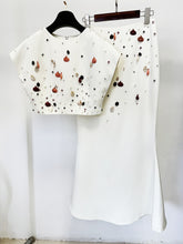 Load image into Gallery viewer, Star Heavy Shell Beads Rhinestones Top - Fishtail Mid Length Skirt
