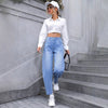 Women Clothing All Match Slim Jeans
