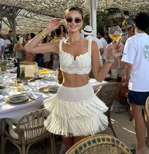 Load image into Gallery viewer, Summer Hollow-Out Tassel Two-Piece Set
