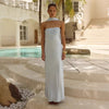 Summer Women Clothing Elegant Slightly Mature Satin Lace up Tube Top Dress