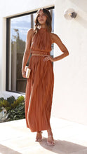 Load image into Gallery viewer, Year Sexy Halter Backless Sexy Lacing Suit Pleated Set

