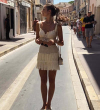 Load image into Gallery viewer, Summer Hollow-Out Tassel Two-Piece Set
