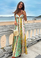 Load image into Gallery viewer, Spring Summer Suspender Linen Printing Dress Loose Vacation Dress
