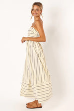 Load image into Gallery viewer, Women Striped Sleeveless Strap Backless Large Swing Casual Dress
