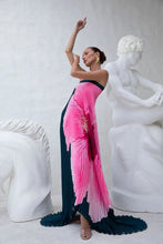Load image into Gallery viewer, Summer Women Pleated Printed Backless Tube Top Large Swing Dress
