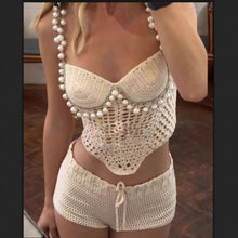 Load image into Gallery viewer, Sexy Solid Beaded Top Short Sets
