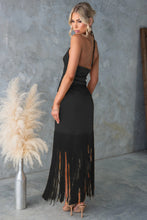 Load image into Gallery viewer, Summer Solid Color off Shoulder Tassel Skinny Sheath Dress Women
