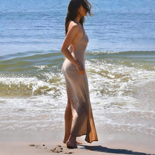 Load image into Gallery viewer, Double Sided High Slit Sling Beautiful Back Knitted Dress Beach Dress Women
