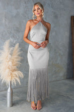Load image into Gallery viewer, Summer Solid Color off Shoulder Tassel Skinny Sheath Dress Women
